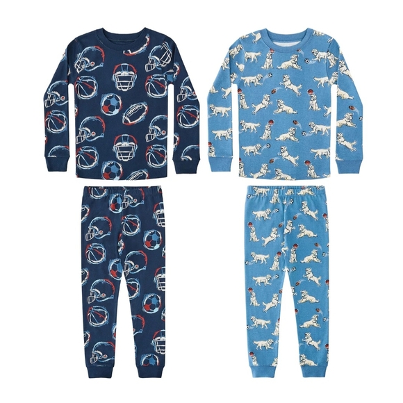 NWT Member's Mark Toddler Boys 4-Piece Organic Cotton Sport Pajama Set(Size: 4T) - Picture 2 of 11